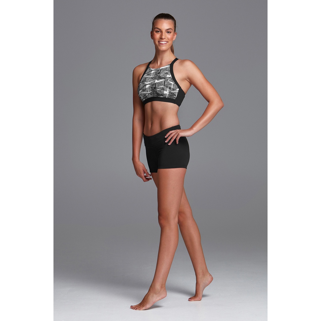 Bikinihose Funkita Ladies Swim Boy Leg Brief / Still Black Solid