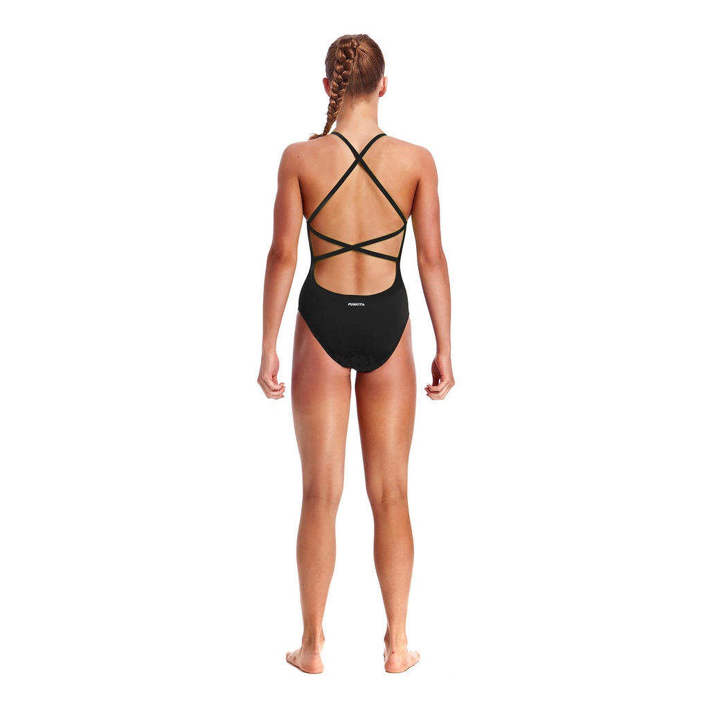 Badeanzug Funkita Ladies Strapped in One Piece / still black solid