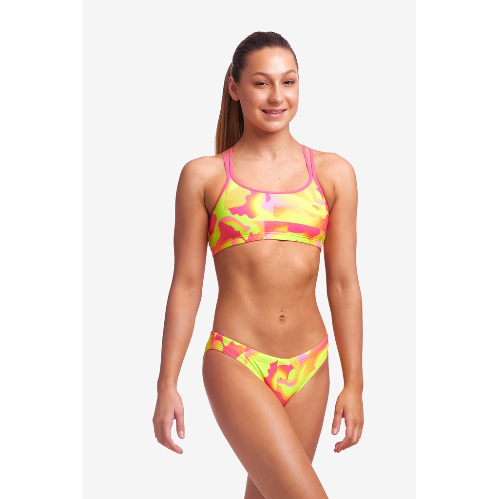 Bikini Funkita Girls Criss Cross Two Piece / Pinged Pink