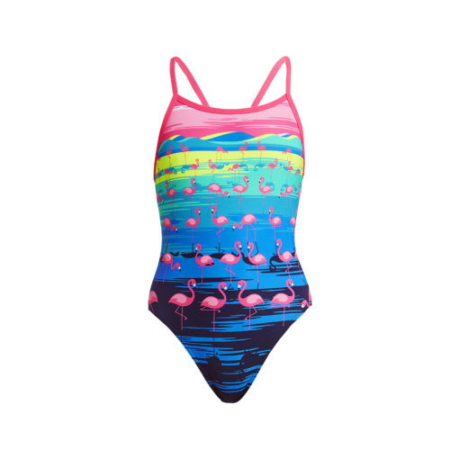 Badeanzug Funkita Girls Single Strap One Piece / Flamingo Flood