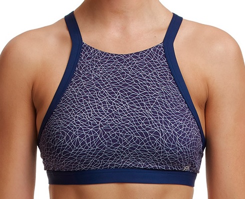 Sport Top Funkita Fit High Neck Crop / Leather Luxe
