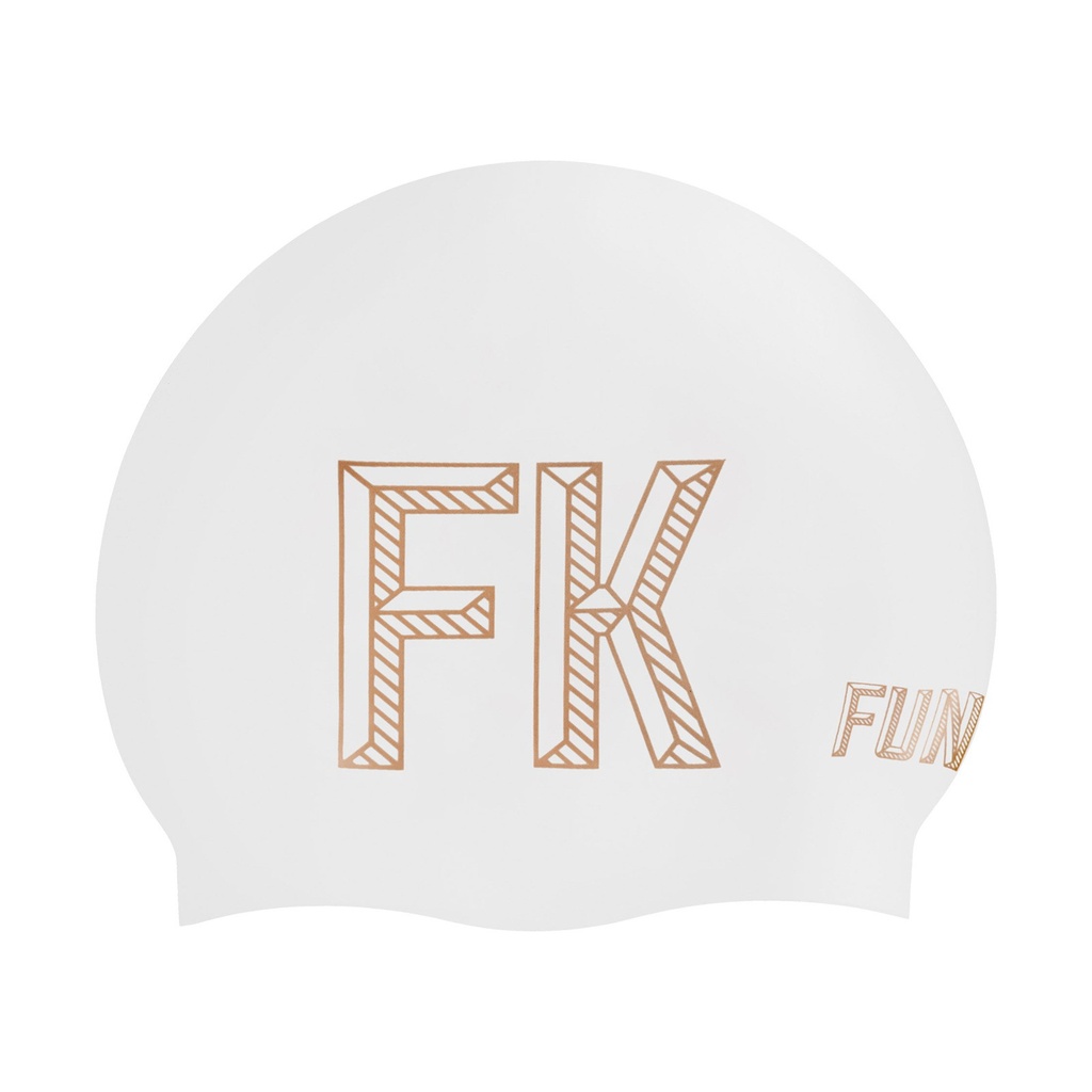 Badekappe Funkita Seamless Silicon Cap / Stencilled White