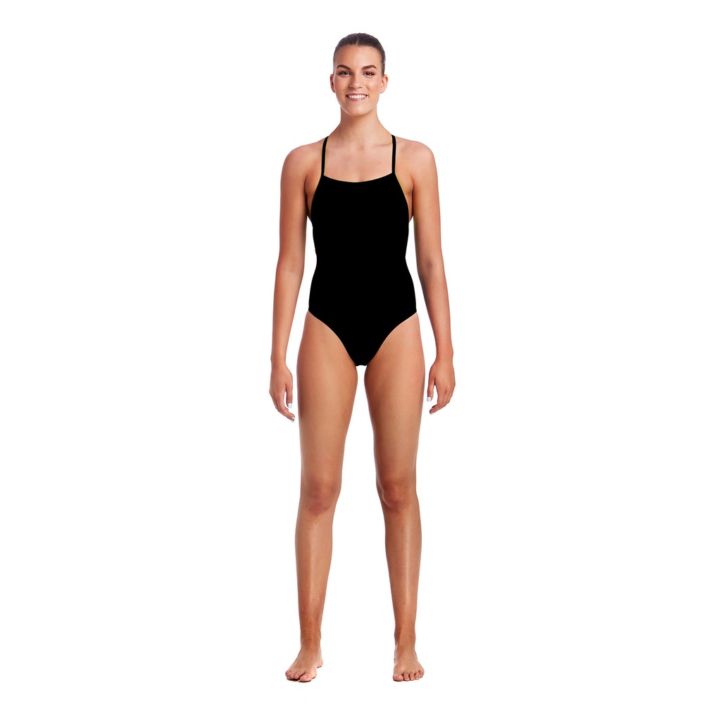 Badeanzug Funkita Ladies Strapped in One Piece / still black solid