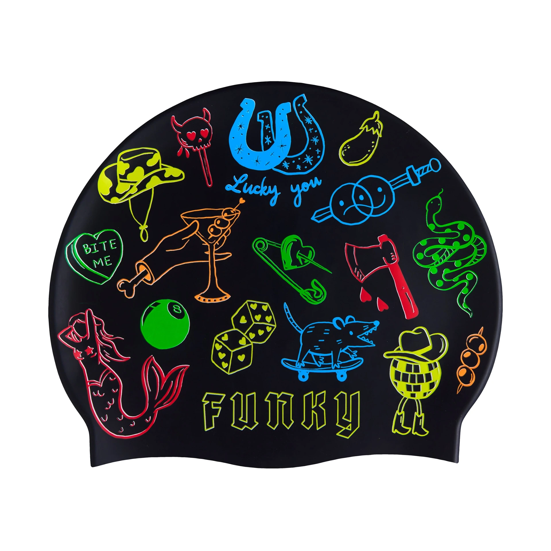 [FYG017N7251100] Badekappe Funky Silicon Cap / Doodles
