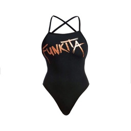 Badeanzug Funkita Ladies Strapped In One Piece Bronzed