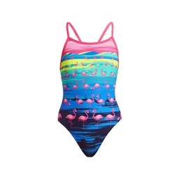 Badeanzug Funkita Girls Single Strap One Piece / Flamingo Flood