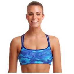 Bikinioberteil Funkita Ladies Criss Cross Sports Top / Cold Current